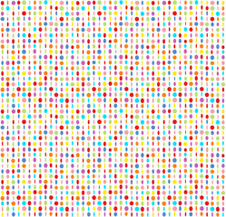 vibrant multicolor polka dot seamless pattern on white background for design © Wolfworker
