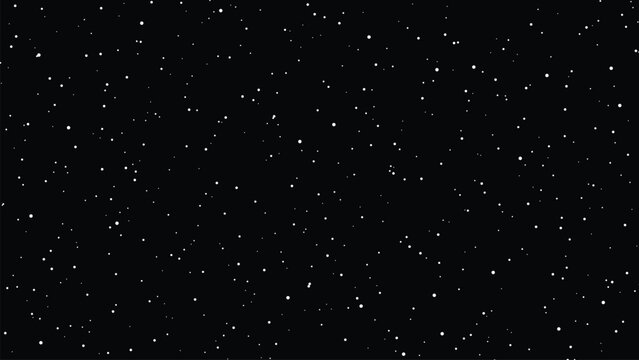Starry Night Sky Background with Twinkling Galaxy Stars, Dark Space Cosmos 8 Bit Vector Texture