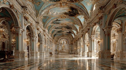 Obraz premium grand baroque palace interior with ornate details