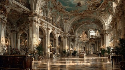 Obraz premium grand baroque palace interior with ornate details
