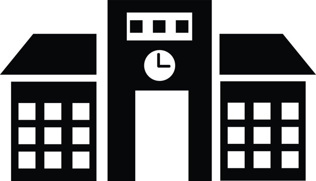 Minimalist School Building Academic Line Icon