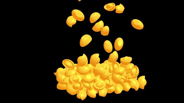 Chinese gold ingot yuan bao. Wealth, prosperity, fortune lucky success. Traditional Chinese New Year culture. 3d render animation available in FullHD and 4K video