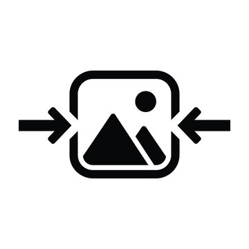 Image editing resize symbol with arrows on white background