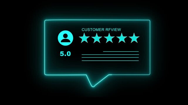 Customer satisfaction feedback survey concept on transparent background. An animated reviews with five star rating. E commerce, business marketing idea. 4k