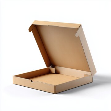 Packaging action open cardboard box studio setting image capture minimalist design