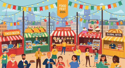 Fototapeta premium A vibrant food festival scene