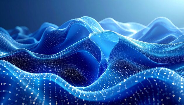 Blue mesh gradient abstraction, luminous flowing transitions, corporate technology atmosphere background