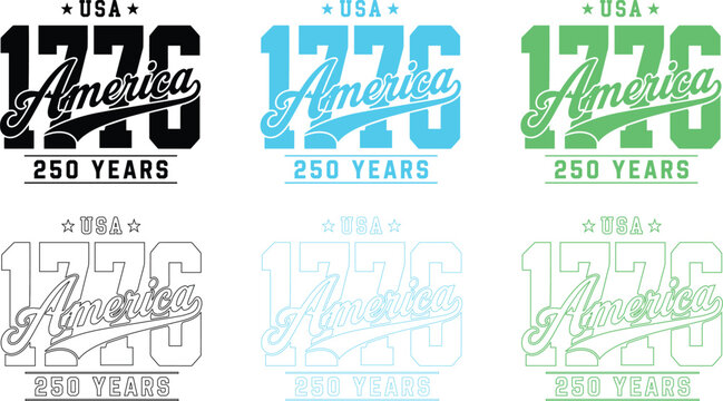1776 america 250 years t shirt design templates