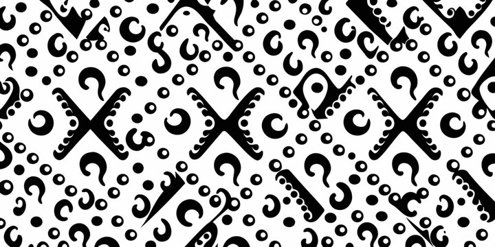 Question Mark Pattern A Repeating Black And White Vector Design