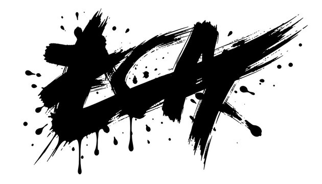 Abstract black ink splatters and brush strokes collection design