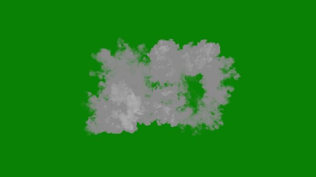 Small puff of white smoke or cloud vapor floating on green screen background chroma key mist fog gaseous overlay chroma key mist fog gaseous overlay