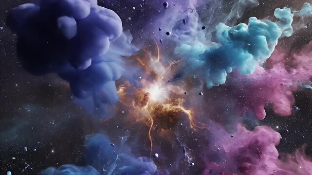 Cosmic Explosion of Colors and Nebulae in the Vast Universe.