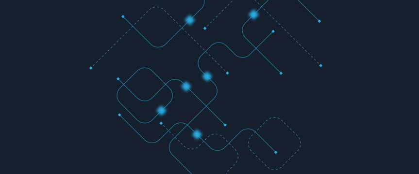 Abstract digital AI circuit board background with tech icons. Digital technology motherboard texture design. Engineering circuit board concept for poster, header, banner, website, presentation