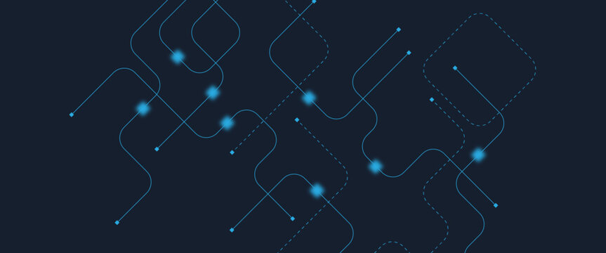 Abstract digital AI circuit board background with tech icons. Digital technology motherboard texture design. Engineering circuit board concept for poster, header, banner, website, presentation