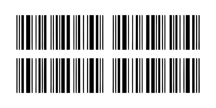 Standard 1d Barcodes On White Background Vector Illustration