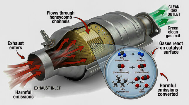 How a Three-Way Catalytic Converter Works