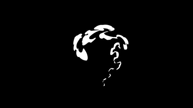 Smoke flash fx  cartoon elements, smoke blast hand drawn cartoon effect explosion animation on black screen blackground, flash FX, flash hand drawn smoke blast element, cartoon smoke effects