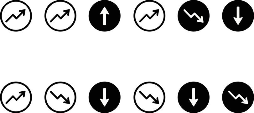 Set of eight black and white icons representing various