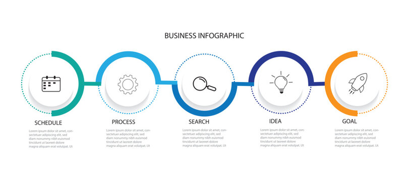 design template with 5 options or step vector infographic