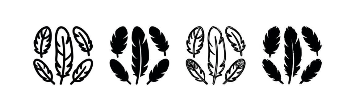 Feather arrangement icons