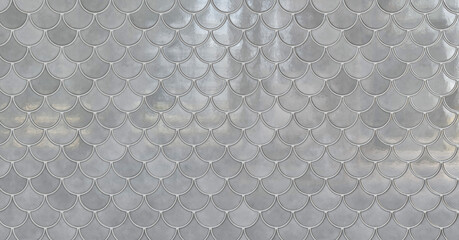White ceramic fish scale tile texture background, seamless pattern © DigitalPenTH
