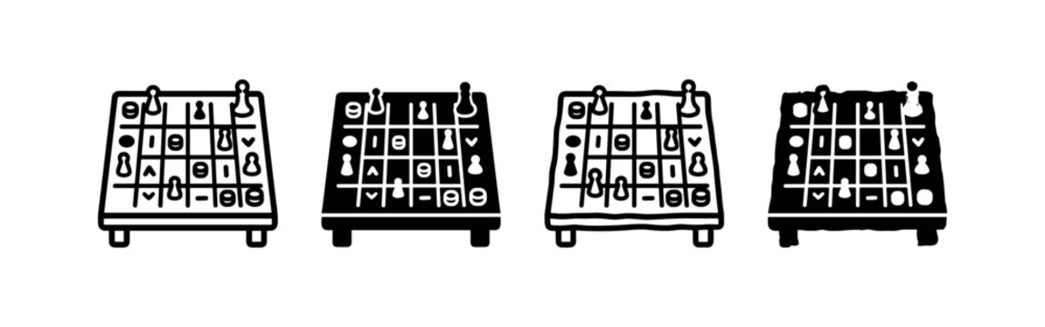 Four Solitaire Board Game Icons in Different Styles