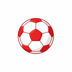 Fototapeta premium Red and white soccer ball vector illustration isolated on white background