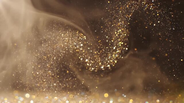 Golden Glitter Dusting - A Mesmerizing Display of Sparkling Particles.
