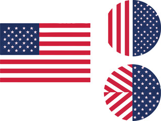 Fototapeta premium United states flag variations rectangular and circular designs