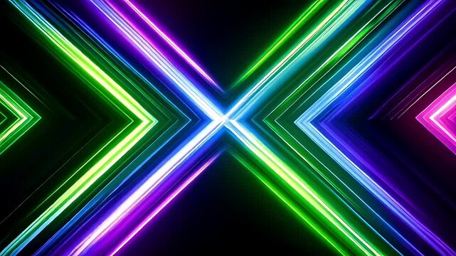 Abstract background with glowing neon lines forming a geometric X shape.