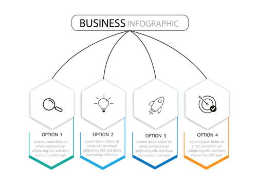 Creative concept for infographic with 4 steps, options, parts or processes. Business data visualization.	