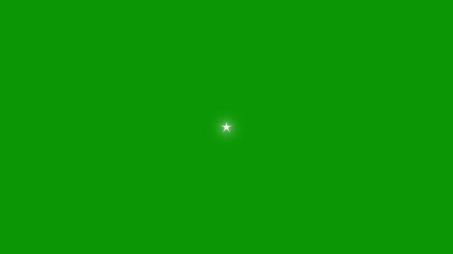 Glowing Twinkling Glitter Star Light Effect Video Sparkling Stars Shine Animation on green Background Fast Glitter Star Motion White Cartoon Flat Vector Doodles Style Stars Blinking