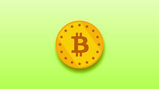 Bit-coin cripto currency spinning animation. Vd_2007