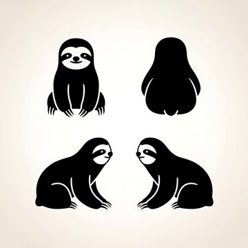 Black and white illustrations of cats in various poses.