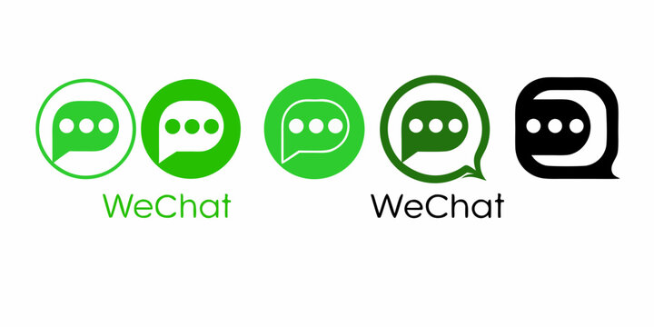 Wechat Logo Variations On White Background Digital Communication Icons
