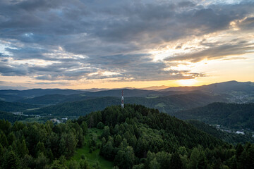 Zachód słońca, Beskid Sądecki. © Maciej G. Szling