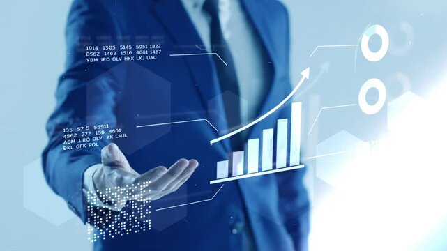 Businessman presenting data analytics