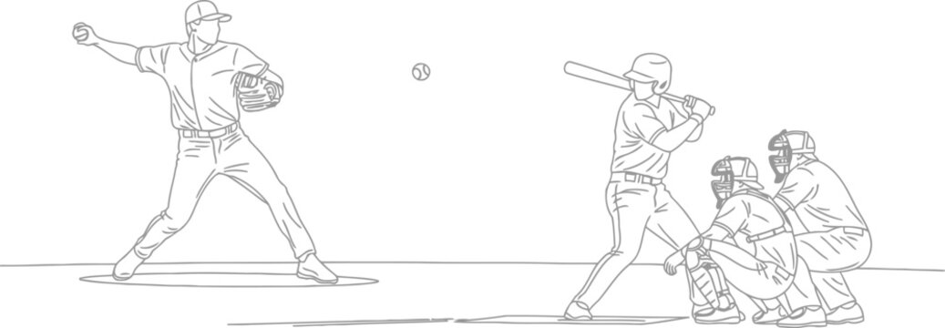 Baseball pitcher throwing ball to catcher in game
