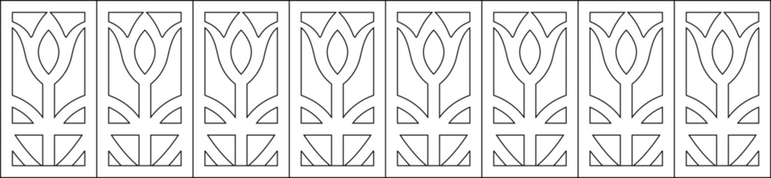 Traditional Chinese Floral Lattice Border Pattern Vector