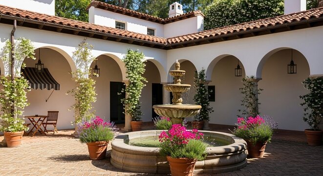 Courtyard fountain architecture