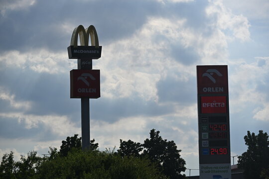 McDonald's and Orlen Roadside Signs in Czechia