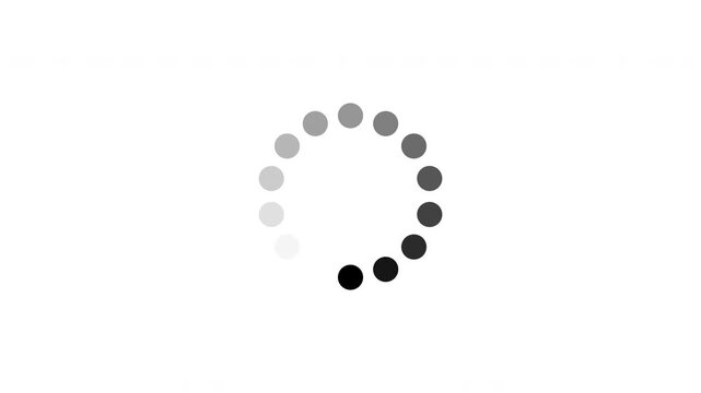 Animated spinning waiting icon on white background. Loading circle icon animation. Animated of circle loading icon 4k video