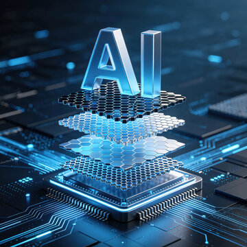 AI Vertical Van der Waals Heterostructure, the text "AI", is a two-dimensional material layered heterostructure composed of different two-dimensional crystals stacked vertically.