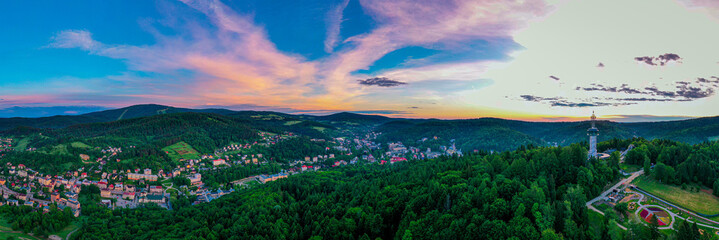 360, Góra parkowa wieża widokowa, wiosna, Małopolska, Sądeckie, EU © Maciej G. Szling