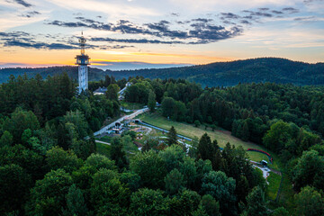 Góra parkowa wieża widokowa, wiosna, Małopolska, Sądeckie, EU © Maciej G. Szling
