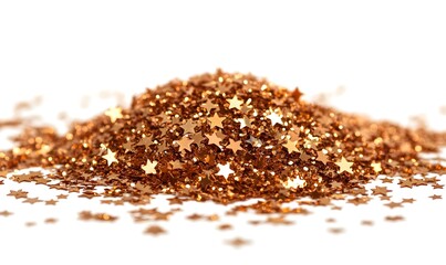 Naklejka premium Pile of gold star-shaped glitter, perfect for decoration and celebration