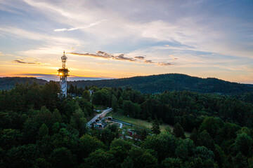 Góra parkowa wieża widokowa, wiosna, Małopolska, Sądeckie, EU © Maciej G. Szling