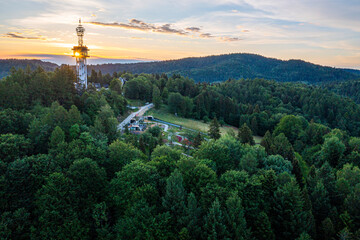 Góra parkowa wieża widokowa, wiosna, Małopolska, Sądeckie, EU © Maciej G. Szling