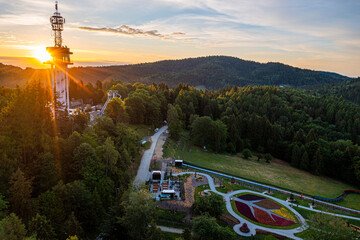 Góra parkowa wieża widokowa, wiosna, Małopolska, Sądeckie, EU © Maciej G. Szling