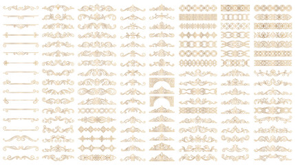 Massive collection of gold decorative floral dividers. © Ojufa
